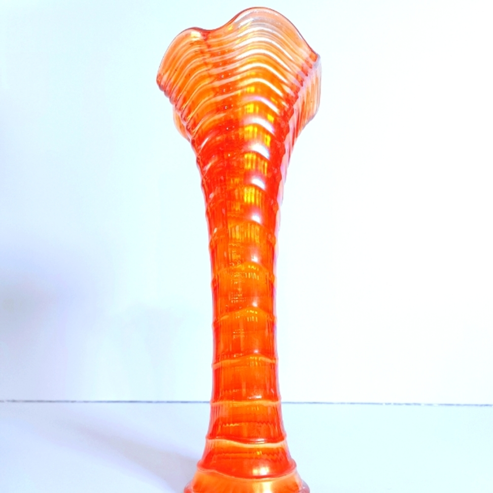 Vintage Fenton Carnival Glass Rippled Vase